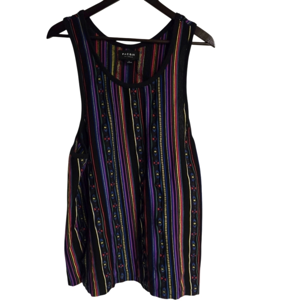 PacSun Multi Color Men's Patterened Relaxed Tank Top Sz Large